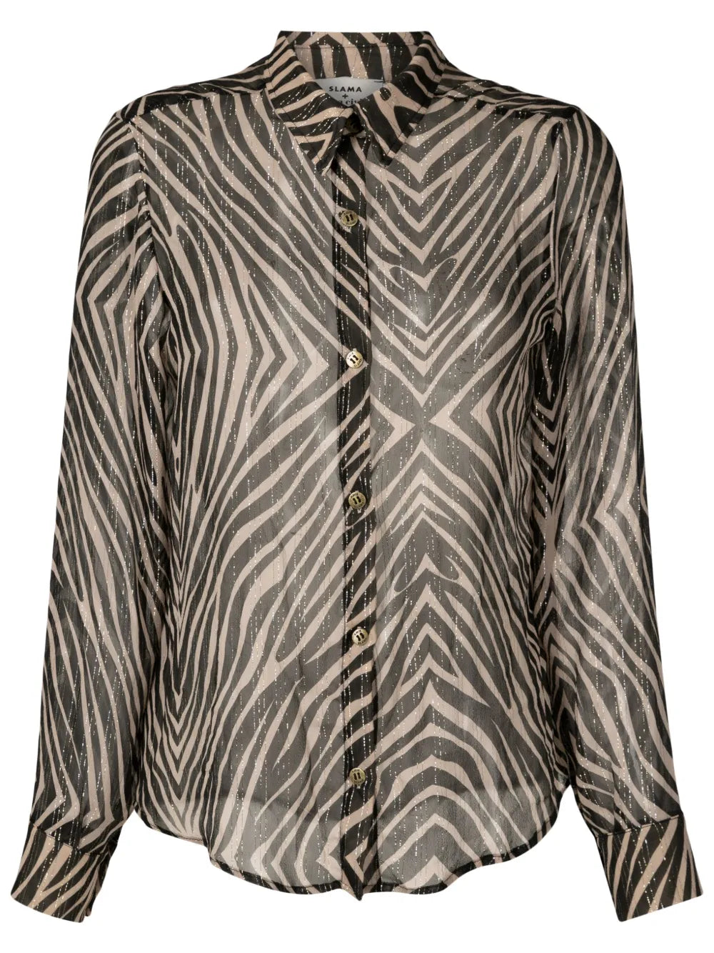 Zebra-Print Silk Shirt