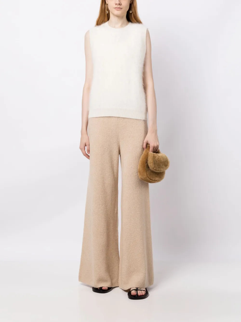 Wide-Leg Cashmere Trousers