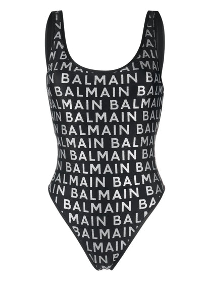 Logo-Print Scoop-Neck Swimsuit