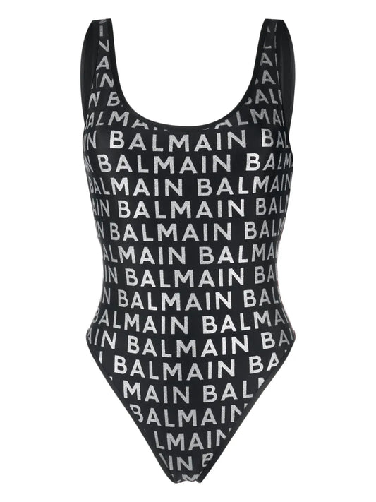 Logo-Print Scoop-Neck Swimsuit