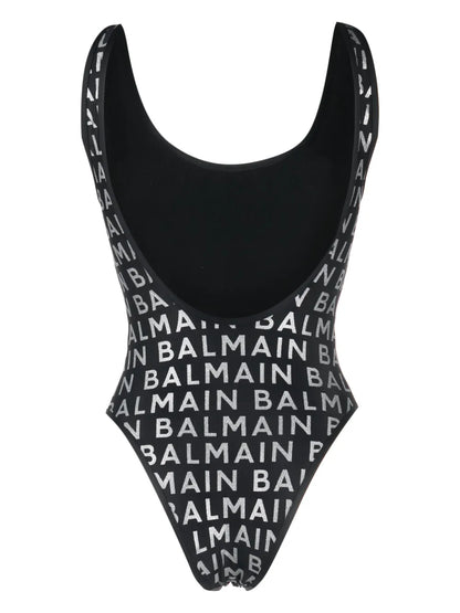Logo-Print Scoop-Neck Swimsuit