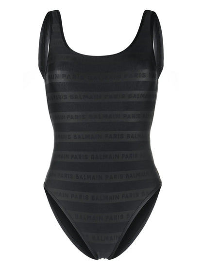 Logo-Print Scoop-Neck Swimsuit