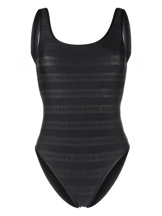 Logo-Print Scoop-Neck Swimsuit