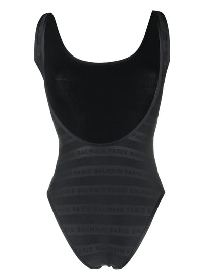 Logo-Print Scoop-Neck Swimsuit