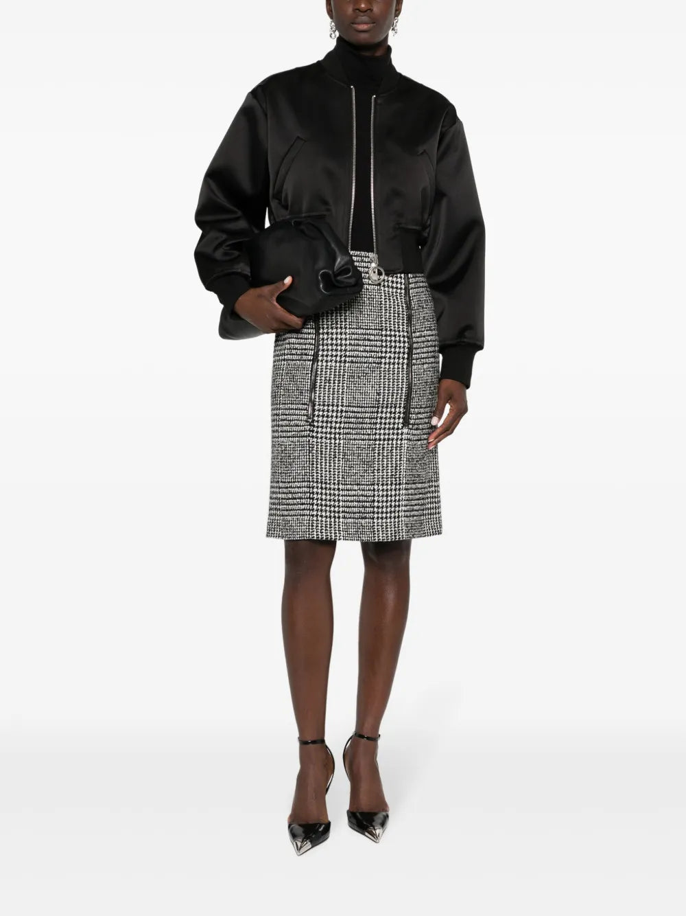 Prince Of Wales Pattern Zip-Up Skirt