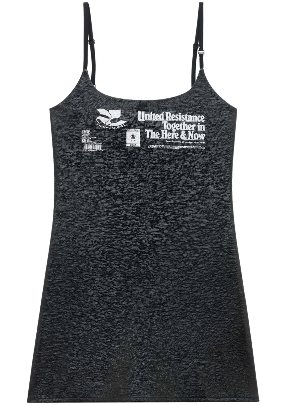 Text-Print Textured Minidress