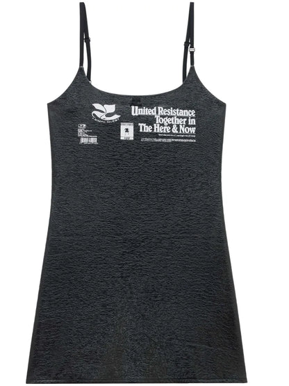 Text-Print Textured Minidress