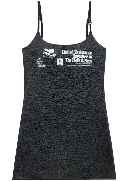 Text-Print Textured Minidress