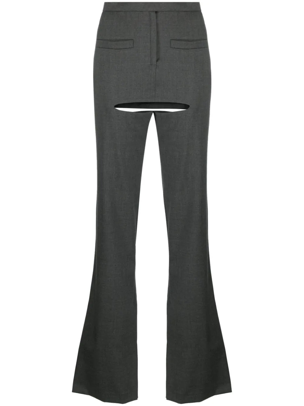 Cut-Out Tailored Wool Trousers