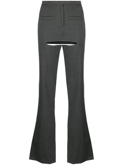 Cut-Out Tailored Wool Trousers