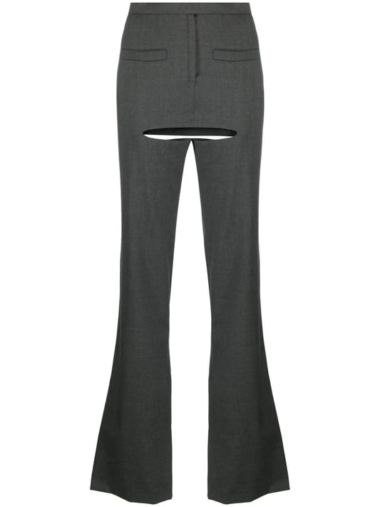 Cut-Out Tailored Wool Trousers