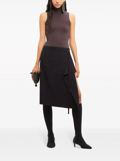 Tailored Folded Midi Skirt