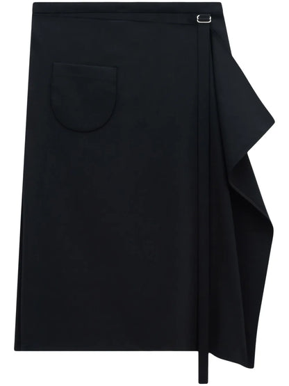Tailored Folded Midi Skirt
