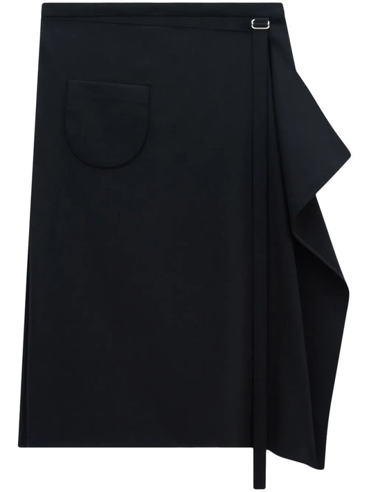 Tailored Folded Midi Skirt