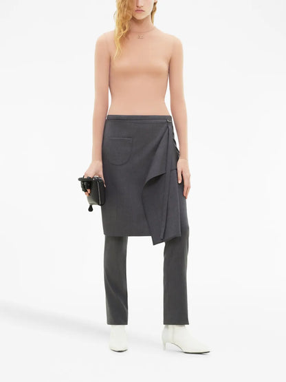 Tailored Wool-Blend Overskirt Trousers