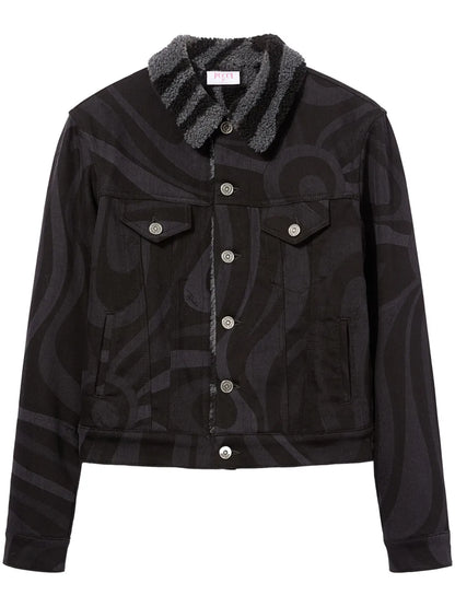 Marmo-Print Denim Jacket