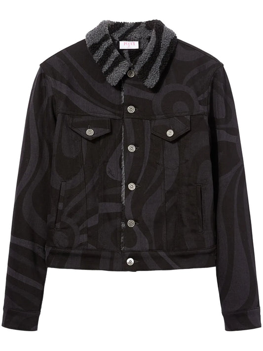 Marmo-Print Denim Jacket