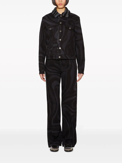 Marmo-Print Denim Jacket