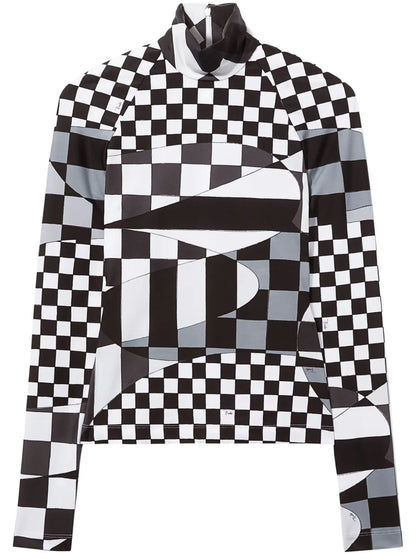 Giardino-Print Long-Sleeve Top