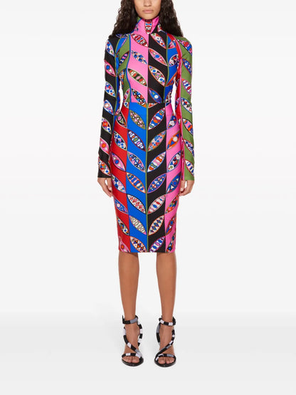 Girandole-Print High-Neck Top