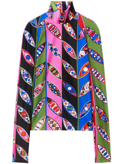 Girandole-Print High-Neck Top