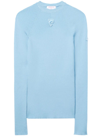 Logo-Embroidered Ribbed Knit Jumper