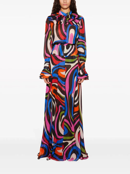 Marmo-Print Silk Shirt