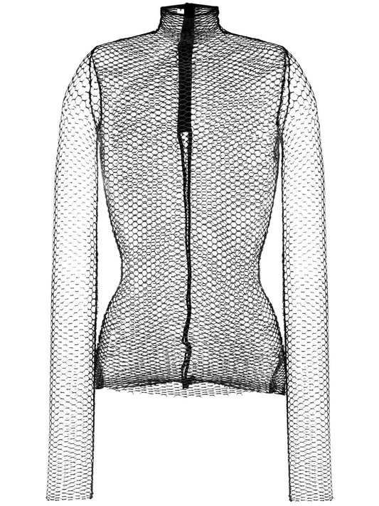Semi-Sheer Long-Sleeve Top