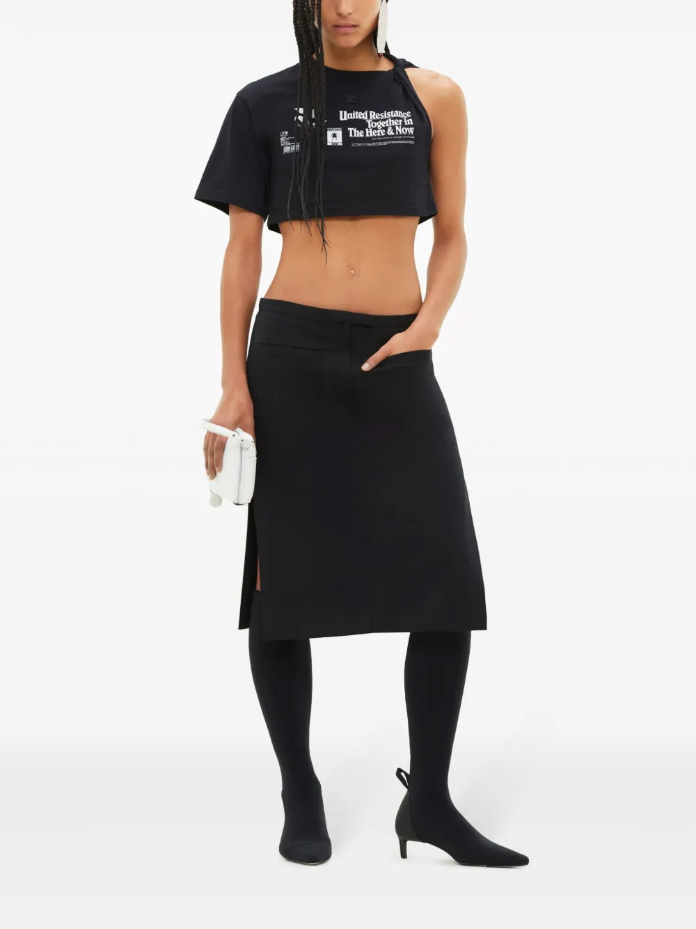 Asymmetric Twist Cropped T-Shirt
