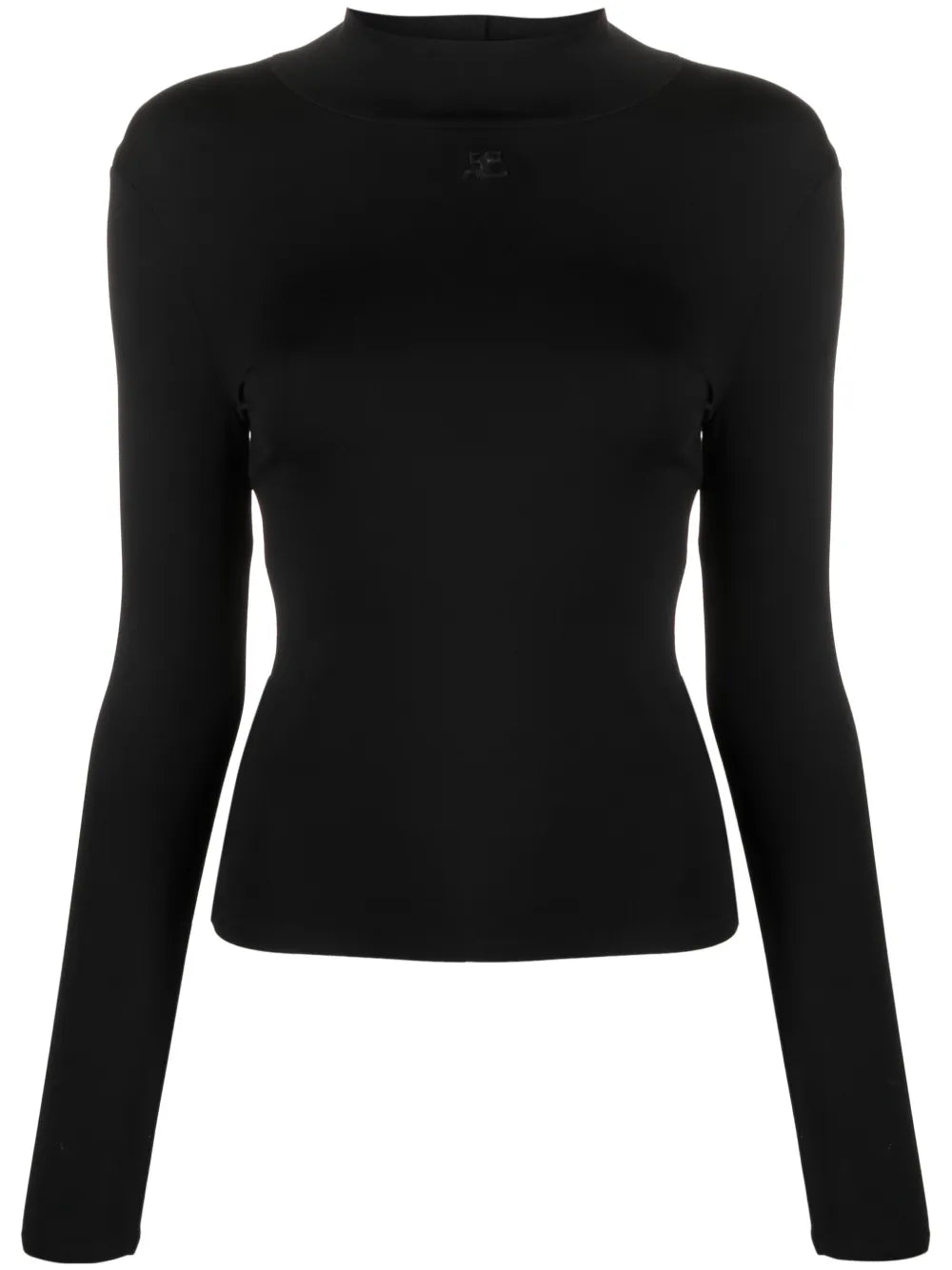 Mock-Neck Stretch-Jersey Top