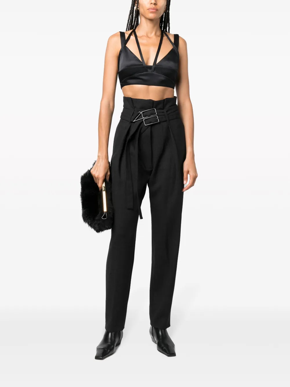 Strap-Detail Sleeveless Cropped Top