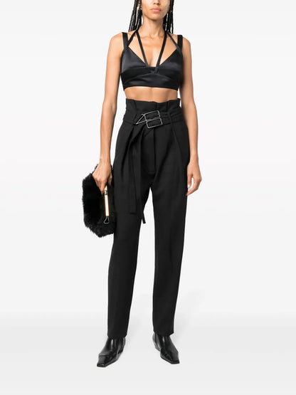 Strap-Detail Sleeveless Cropped Top