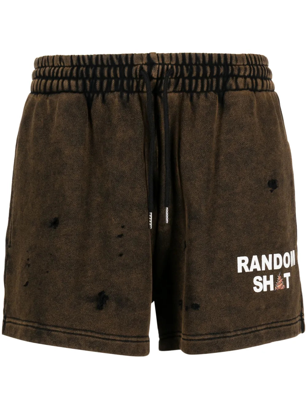 Random Distressed-Effect Cotton Shorts