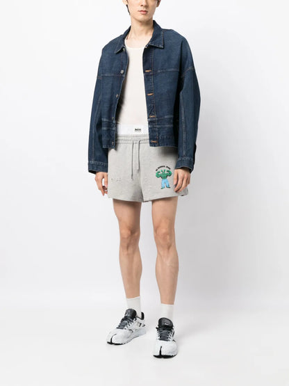 Drawstring Cotton Track Shorts