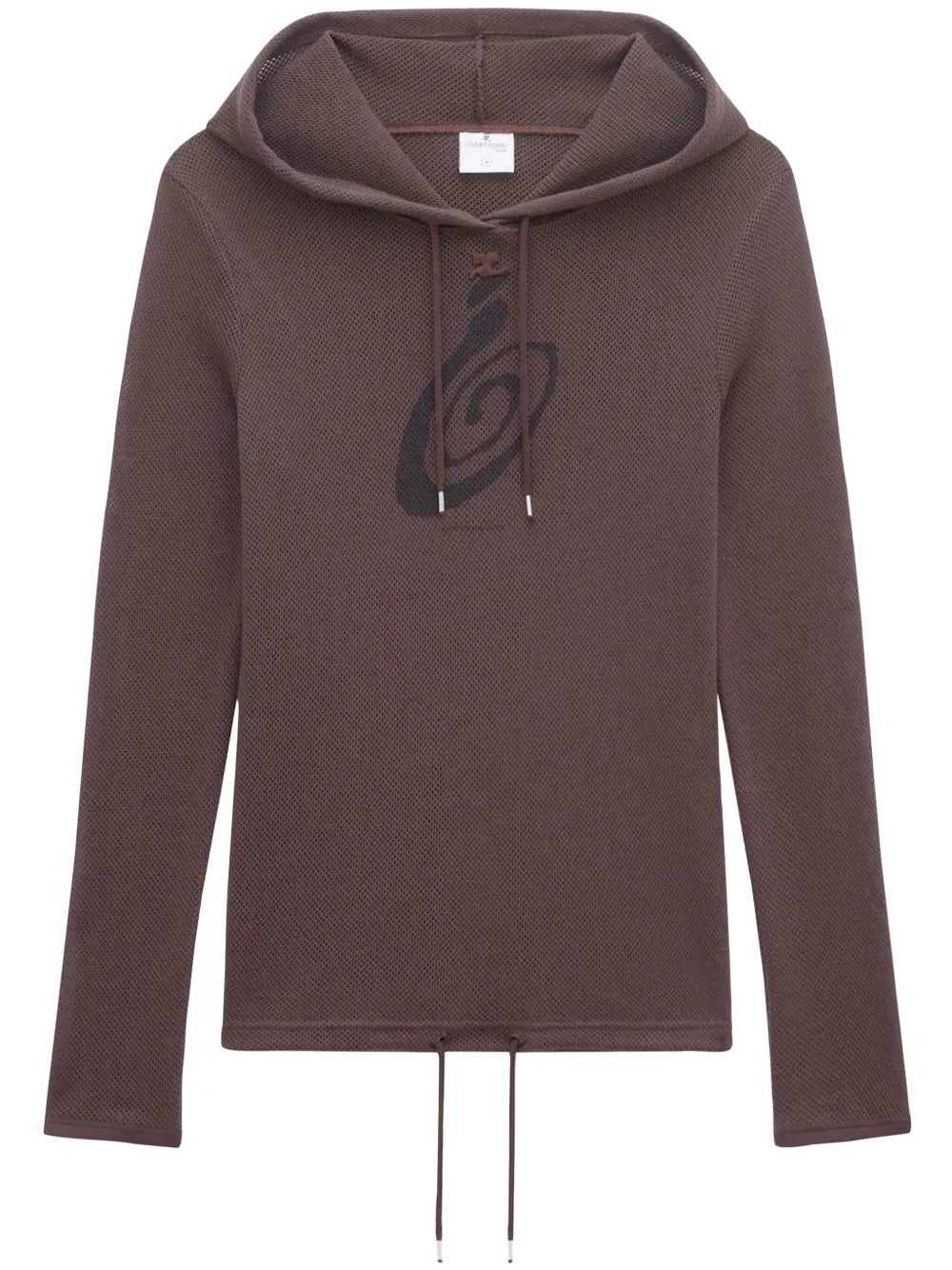 Logo-Print Mesh Hoodie