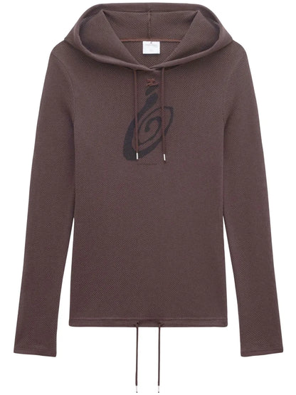 Logo-Print Mesh Hoodie