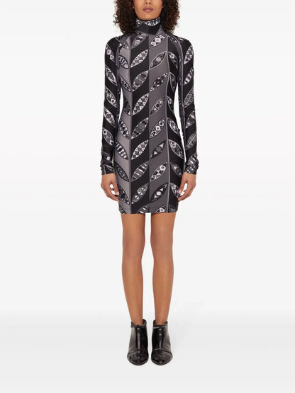 Abstract-Print Cropped Top