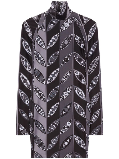 Abstract-Print Cropped Top