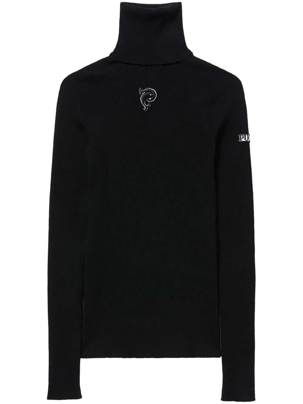Logo-Appliqué Virgin-Wool Ribbed Jumper