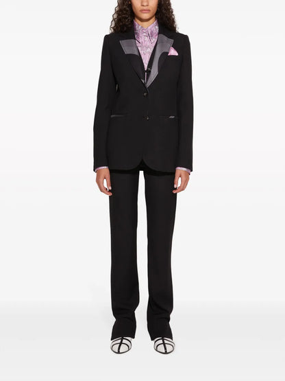 Marmo-Print Single-Breasted Blazer