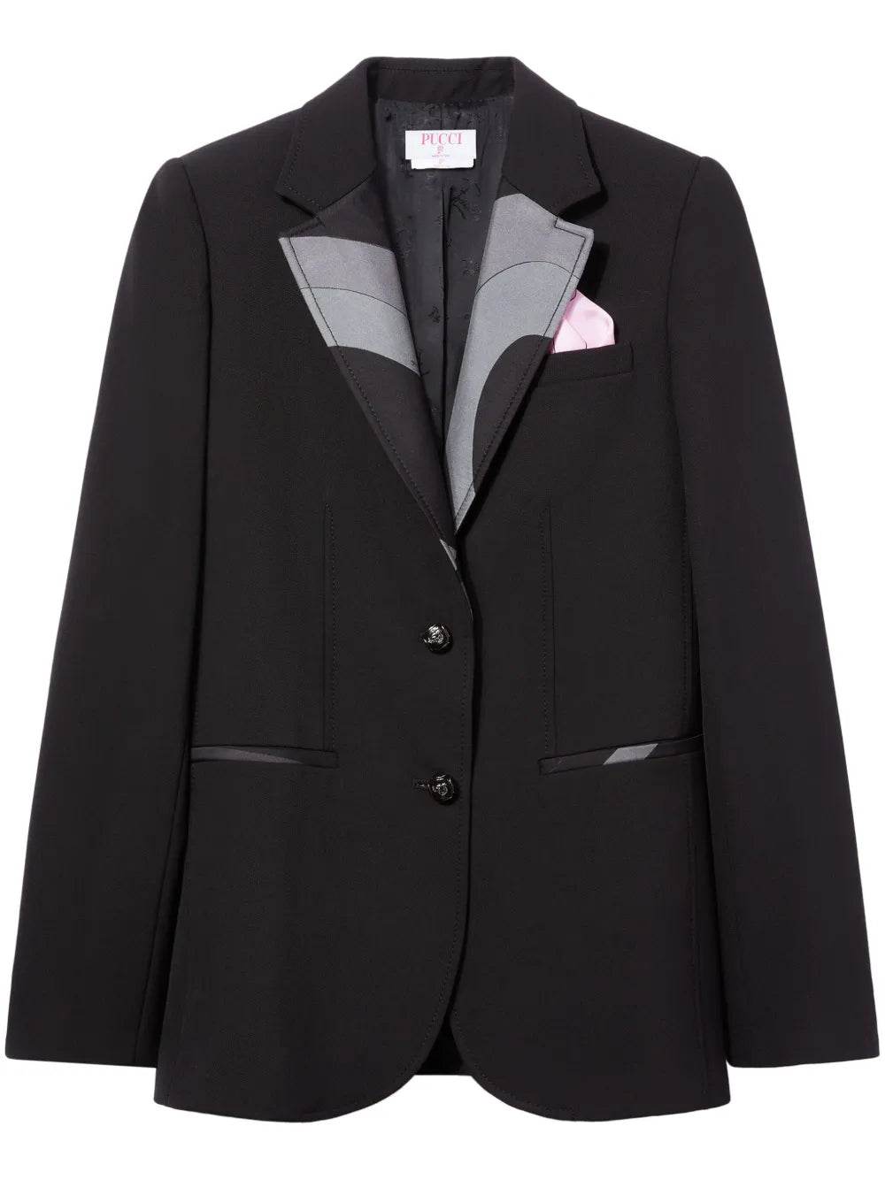 Marmo-Print Single-Breasted Blazer