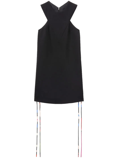 Lace-Up Crepe Minidress