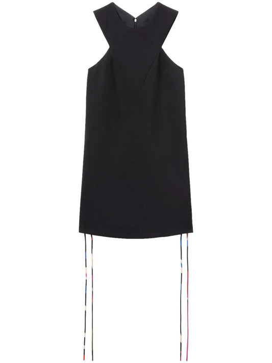 Lace-Up Crepe Minidress