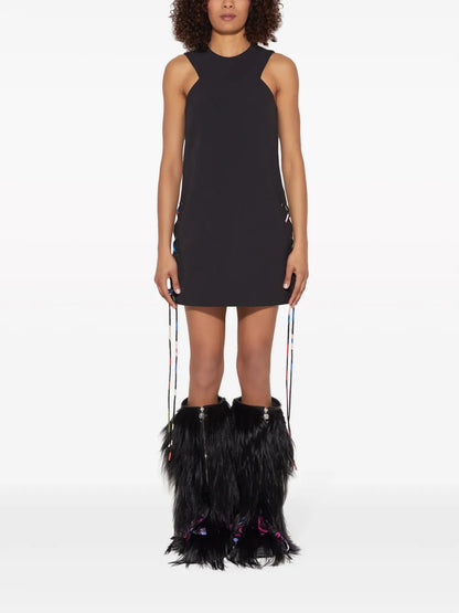 Lace-Up Crepe Minidress