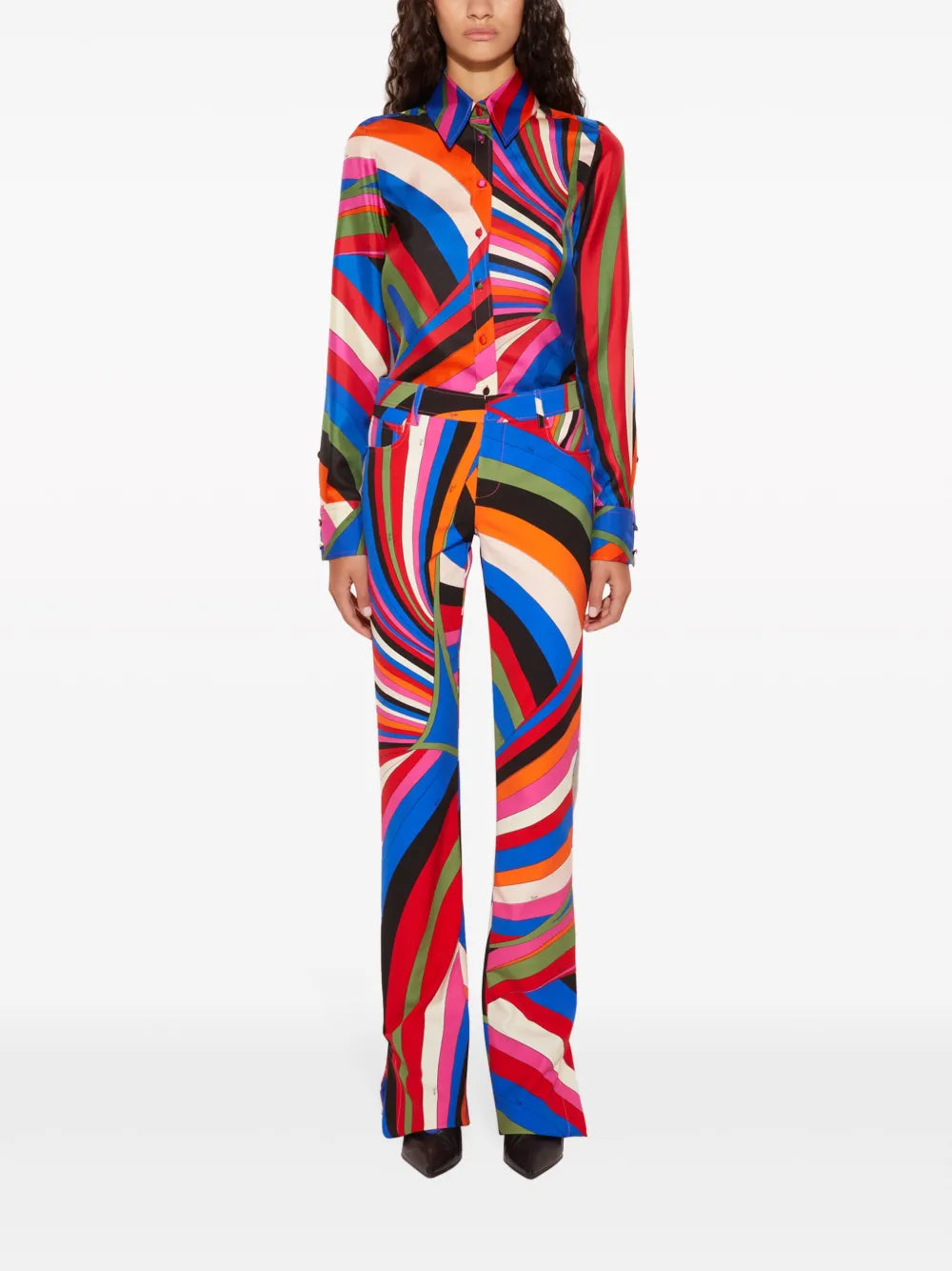 Iride-Print Silk Shirt