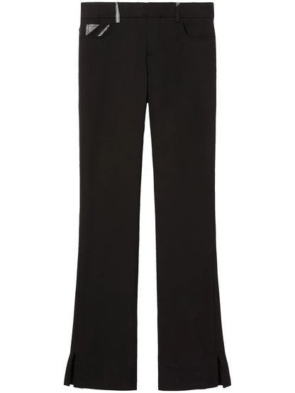 Marmo-Print Straight-Leg Trousers