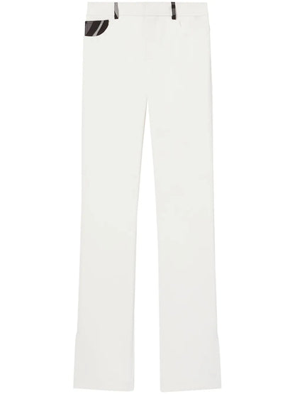 Marmo-Print Straight-Leg Trousers
