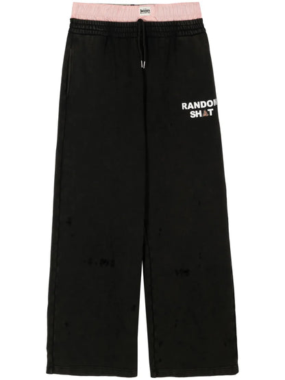 Layered Logo-Print Trousers