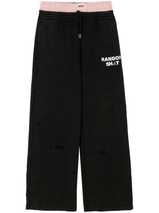 Layered Logo-Print Trousers