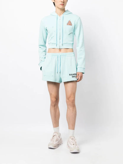 Drawstring Cotton Track Shorts